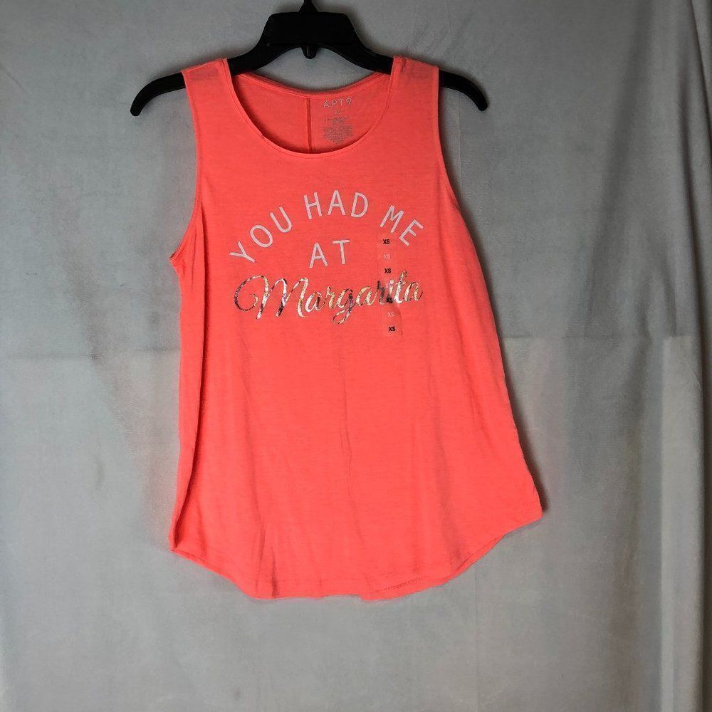 APT.9 TANK TOP WOMEN'S "You had me at Margarita" SIZE XS NWT SB